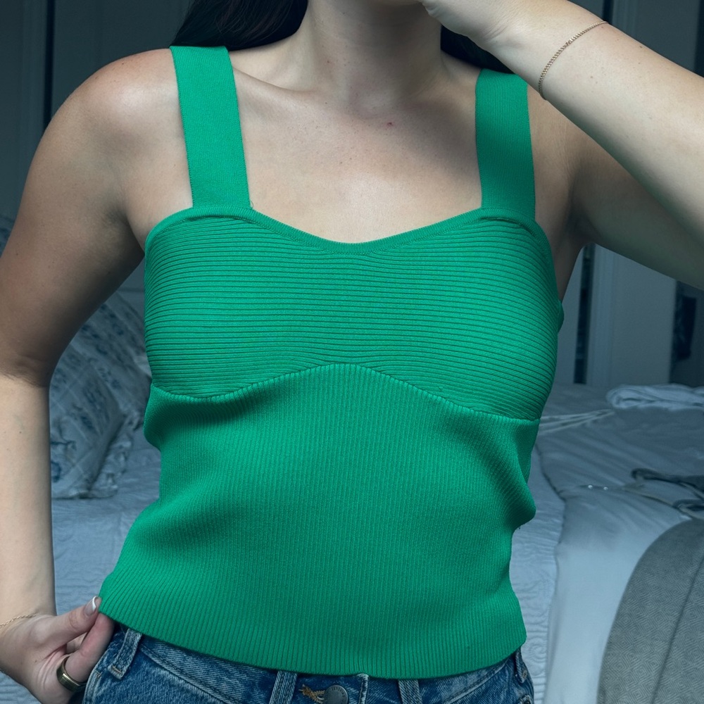 Lucy Paris Vibrant Green Knit Top
